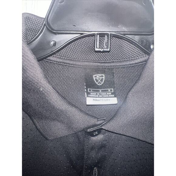 Nike Golf Men's FitDry Short Sleeve Solid Black Polo Shirt Size L - Picture 3 of 5